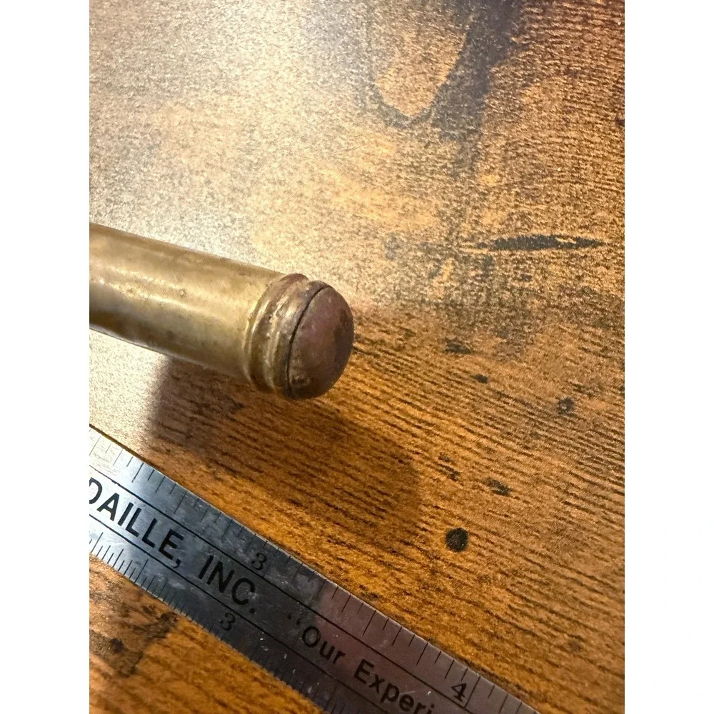 Vintage Brass Lipstick Tube Case Bullet Style Antique Vanity Makeup Accessory